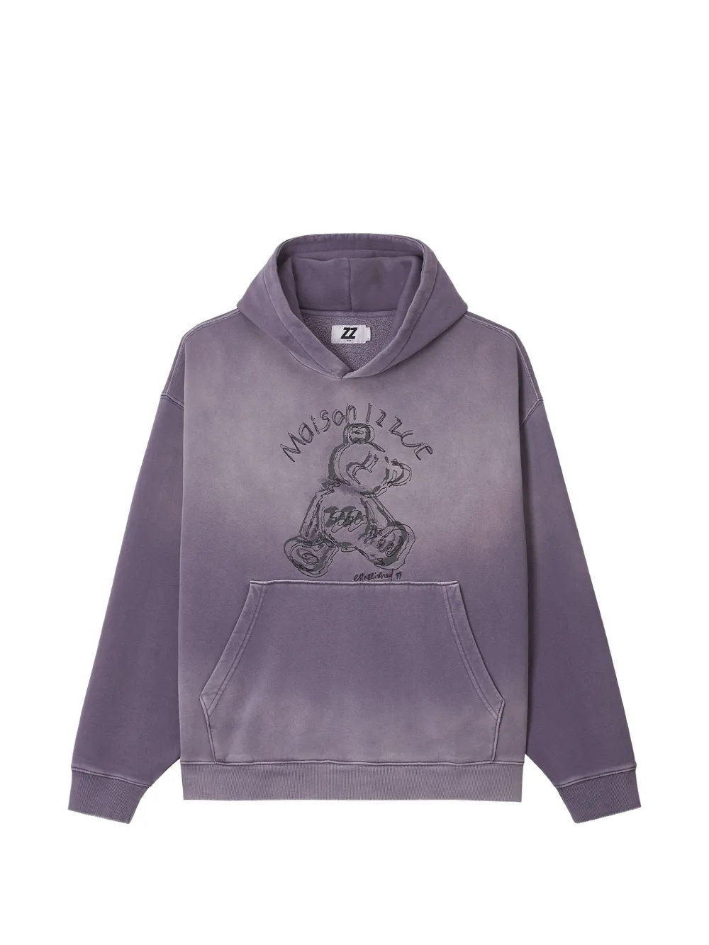 izzue graphic-print faded-effect hoodie
