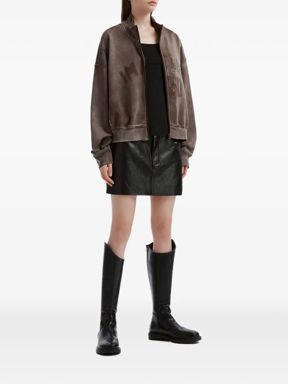 izzue Hoodie met borduurwerk Bruin