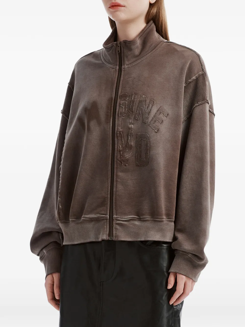izzue Hoodie met borduurwerk Bruin