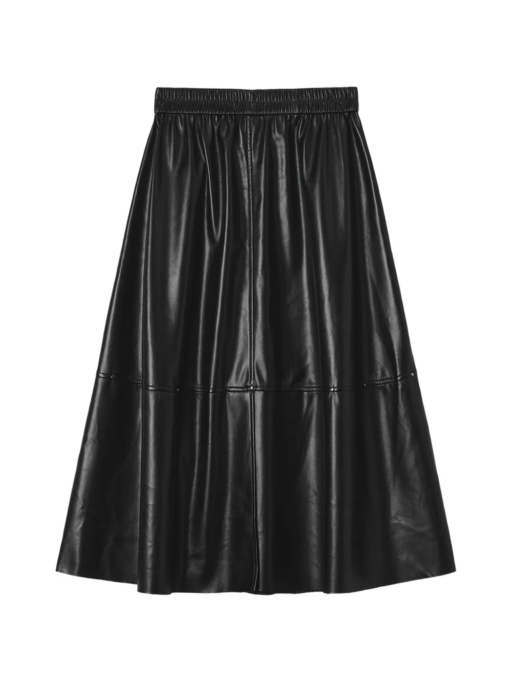Musium Div. Heart-charm Flared Midi Skirt In Black
