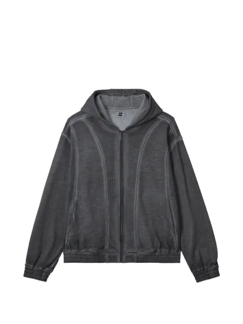 izzue faded zip-up hoodie