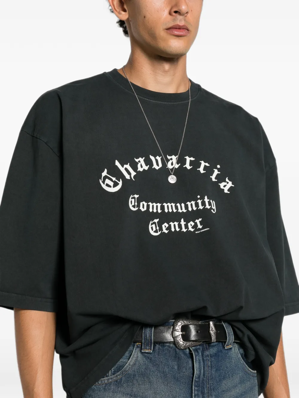 Willy Chavarria Community Center buffalo T-shirt Zwart