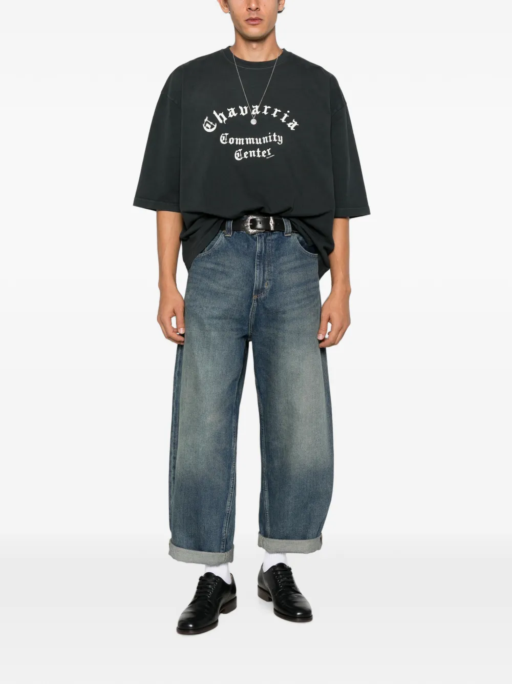 Willy Chavarria Community Center buffalo T-shirt Zwart