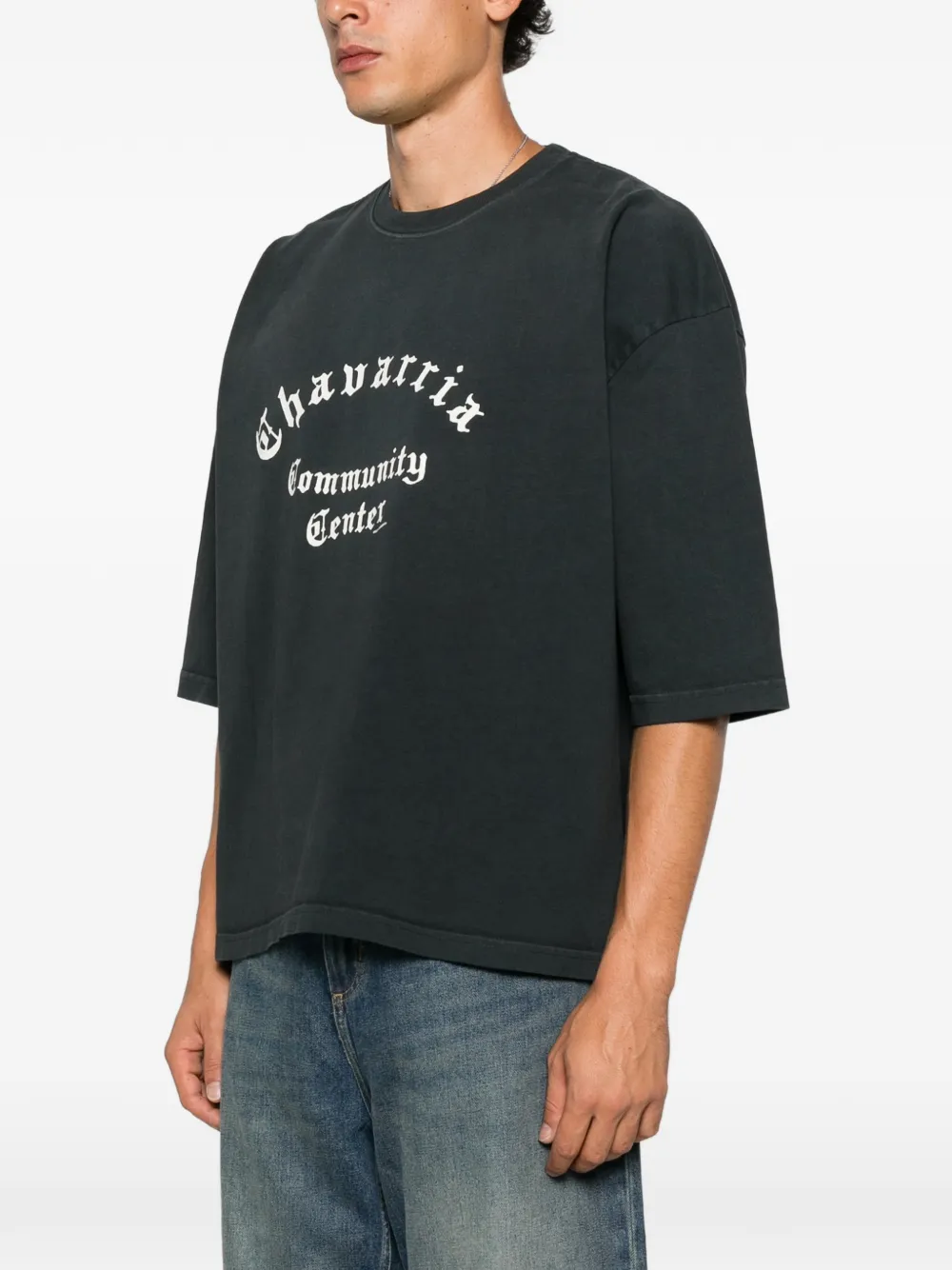 Willy Chavarria Community Center buffalo T-shirt Zwart