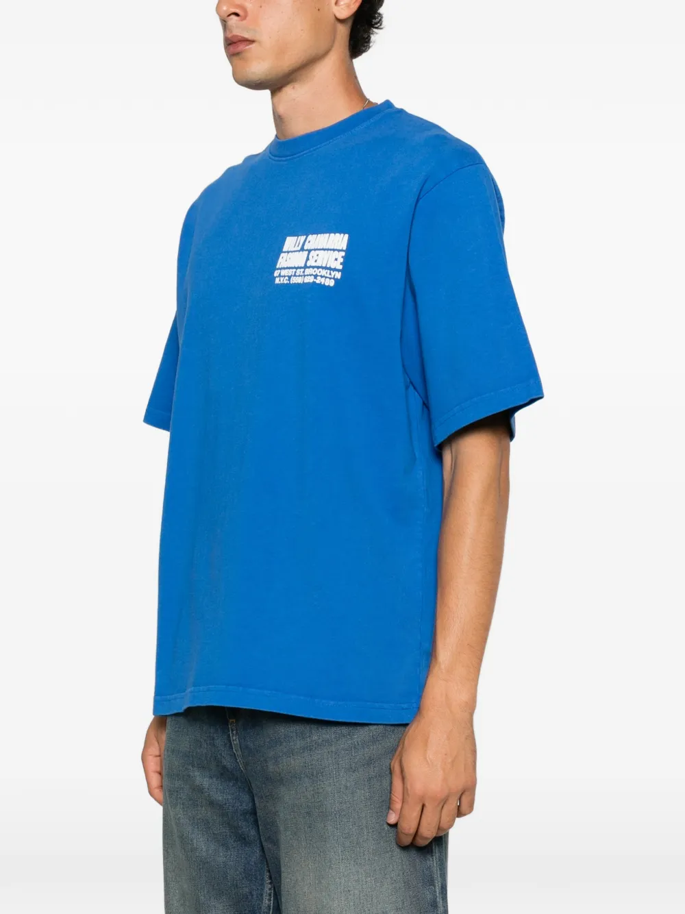 Willy Chavarria Fashion Services T-shirt met logoprint Blauw