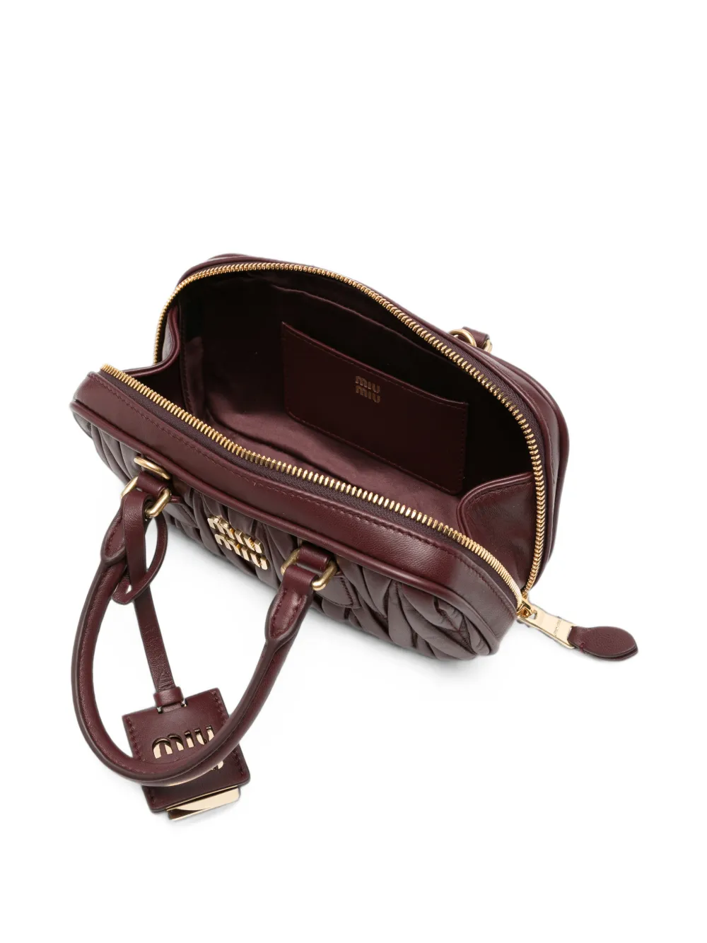 Miu Kleine leren shopper Rood