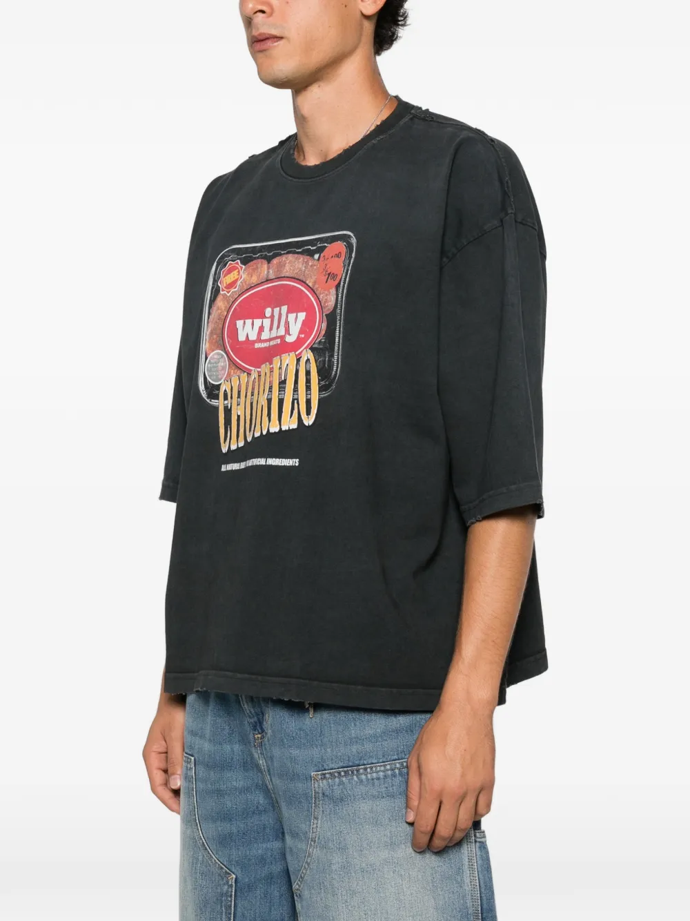 Willy Chavarria Especial Chorizo Buffalo T-shirt Zwart