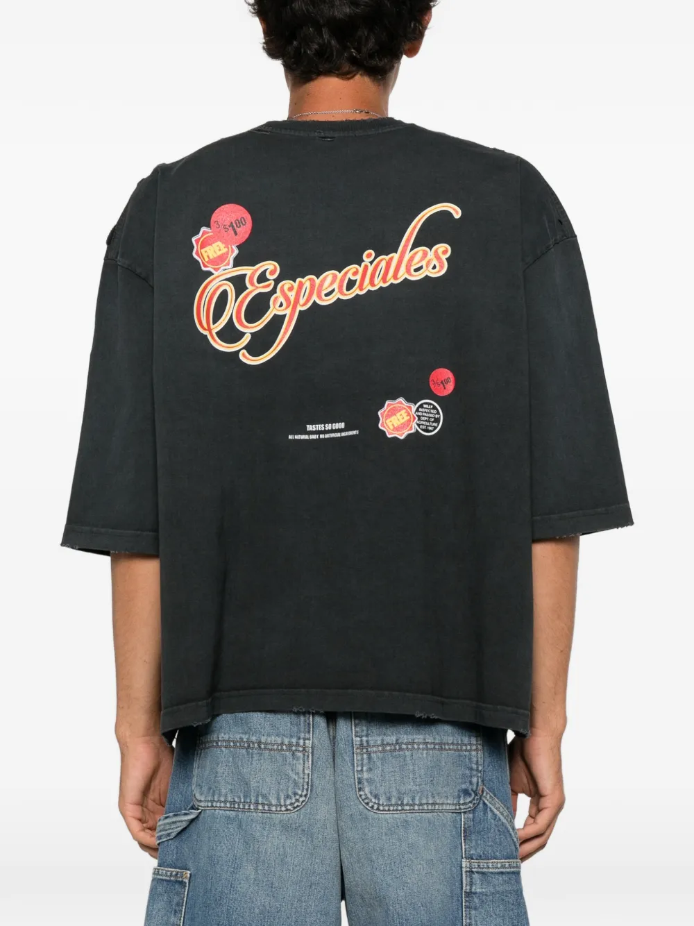 Willy Chavarria Especial Chorizo Buffalo T-shirt Zwart