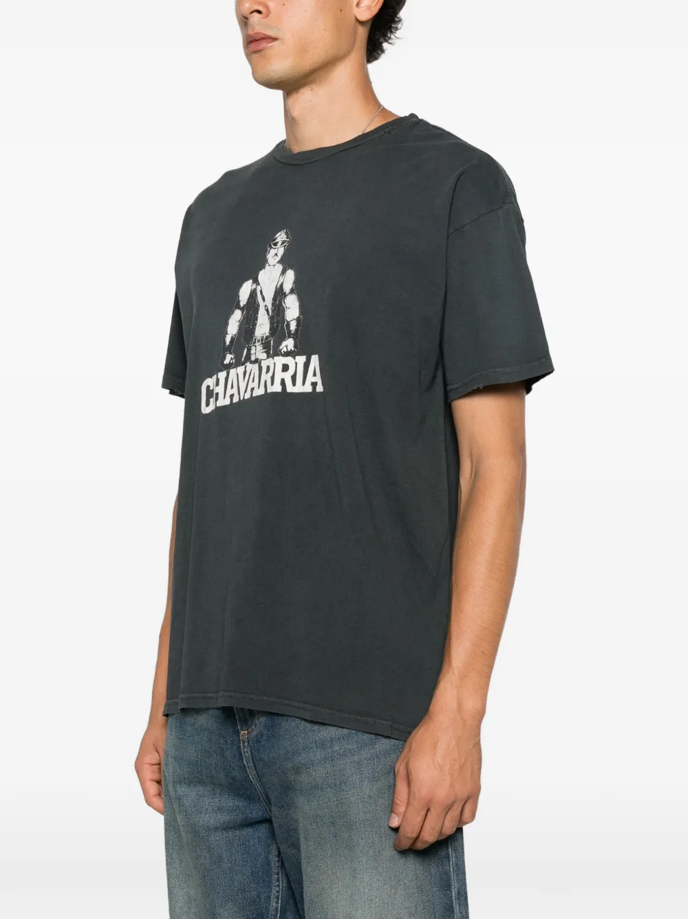 Willy Chavarria T-shirt met grafische print Grijs