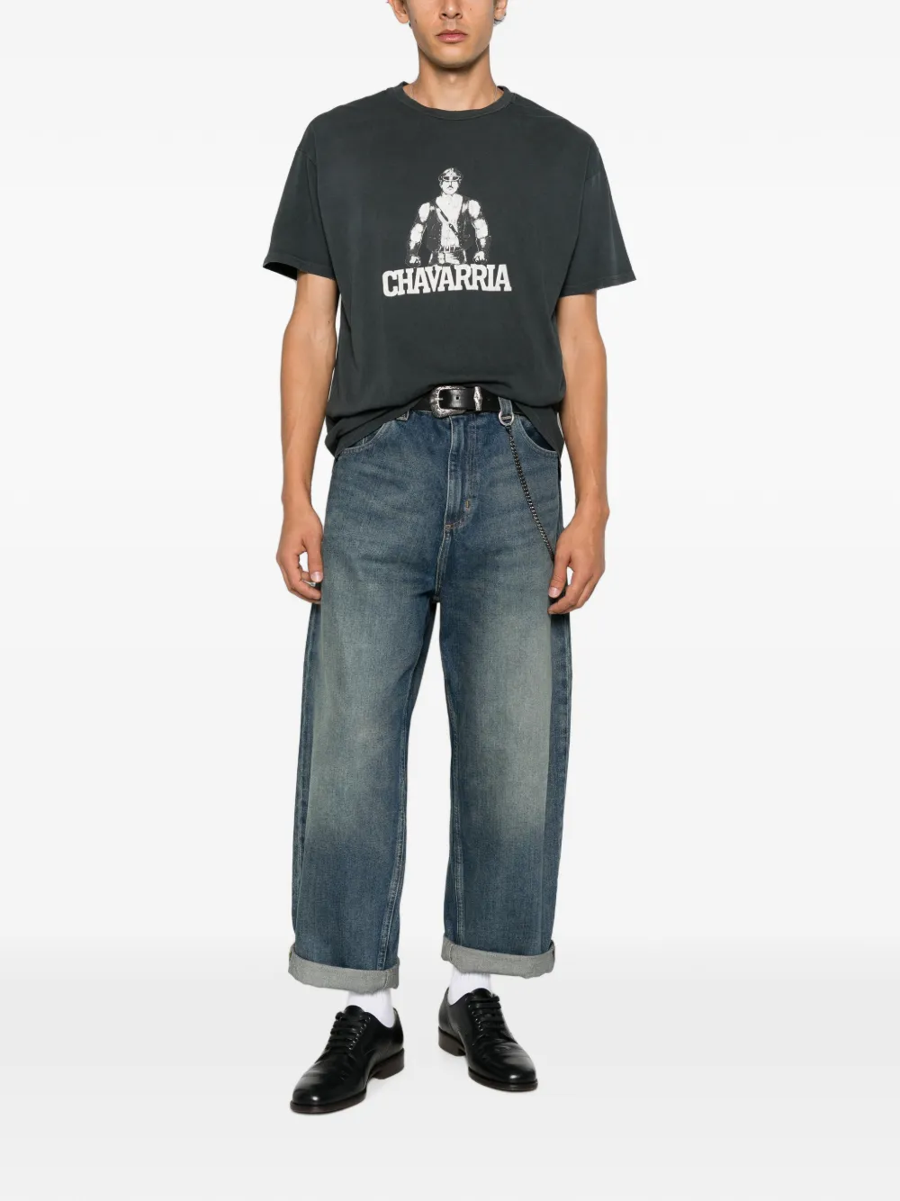 Willy Chavarria T-shirt met grafische print Grijs