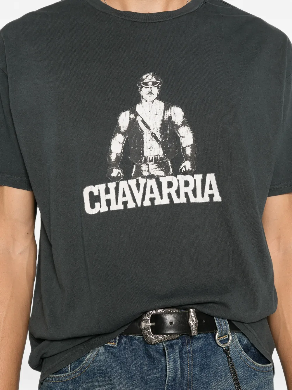 Willy Chavarria T-shirt met grafische print Grijs