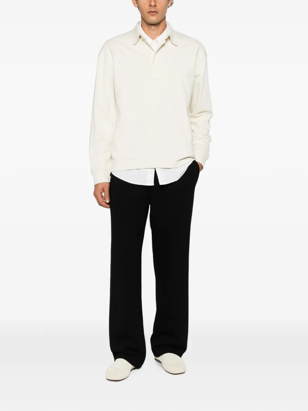 AMI Paris Poloshirt met logopatch Beige