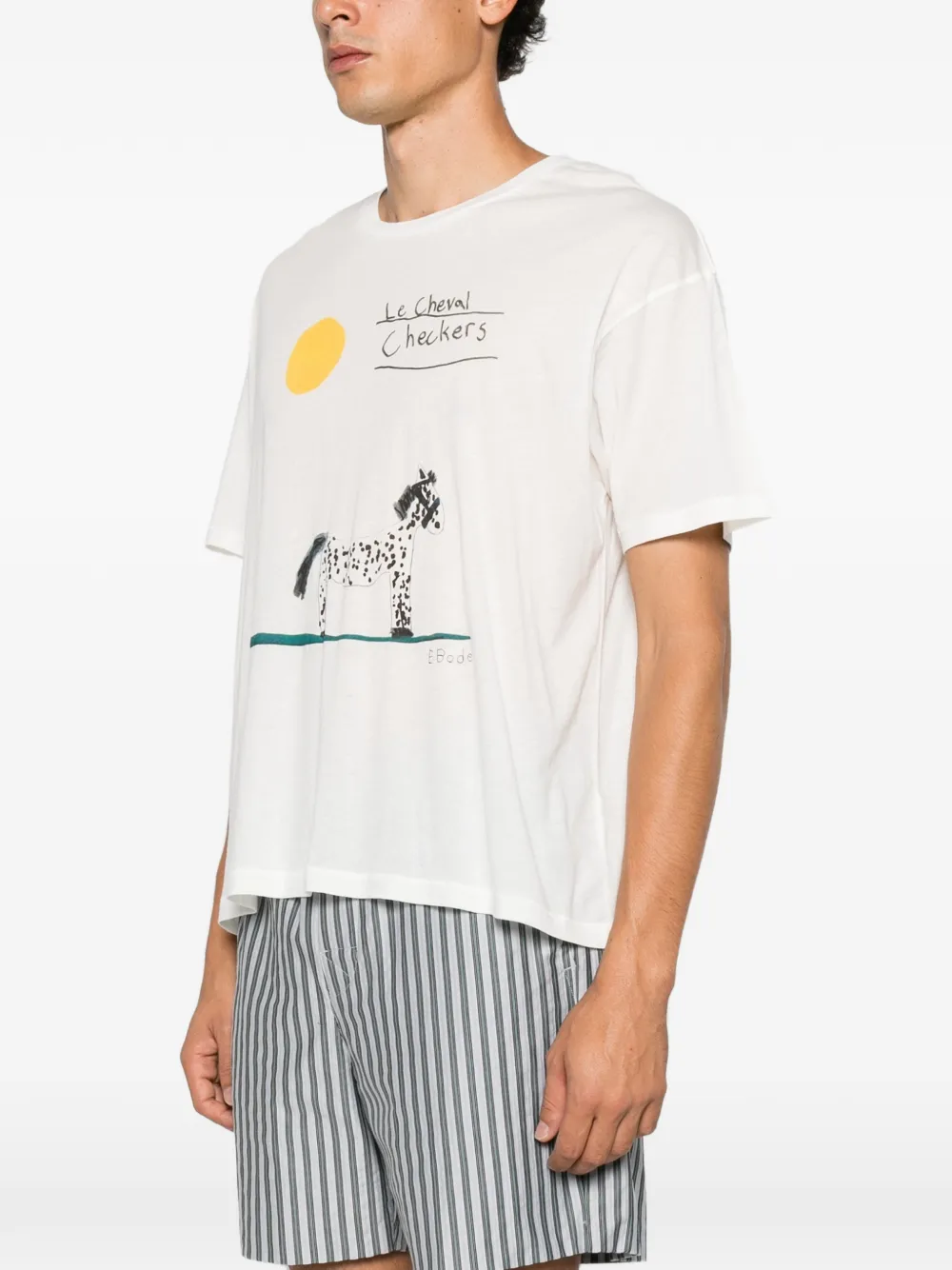 BODE Cheval T-shirt met grafische print Beige