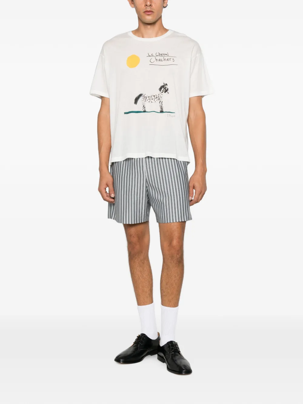 BODE Cheval T-shirt met grafische print Beige