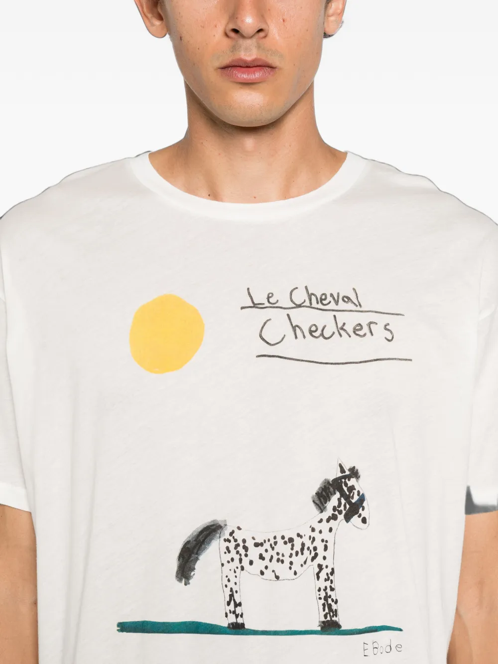 BODE Cheval T-shirt met grafische print Beige
