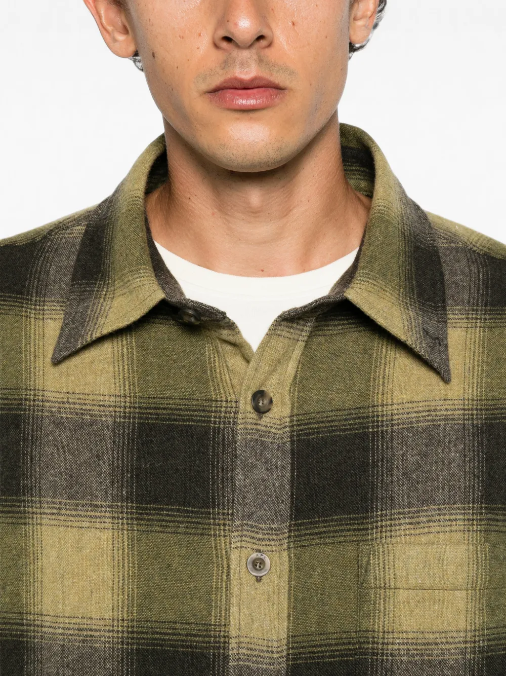 A.P.C. Geruit overhemd Groen