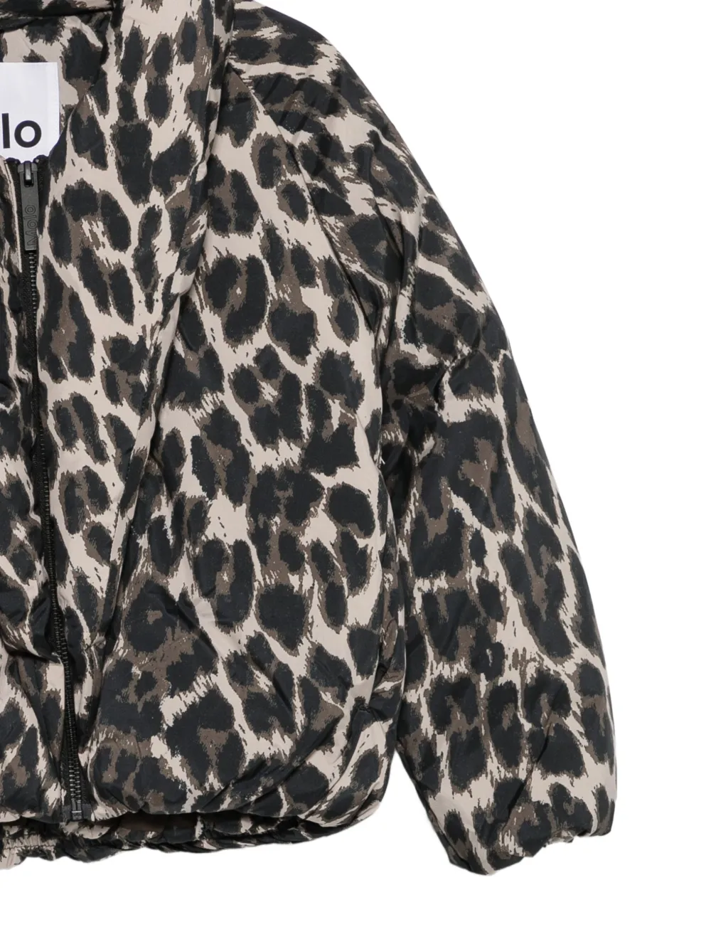 Molo Heylee gewatteerd jack met luipaardprint Beige