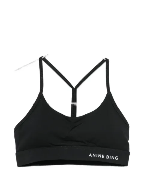 ANINE BING Eve logo-print racerback sports bra