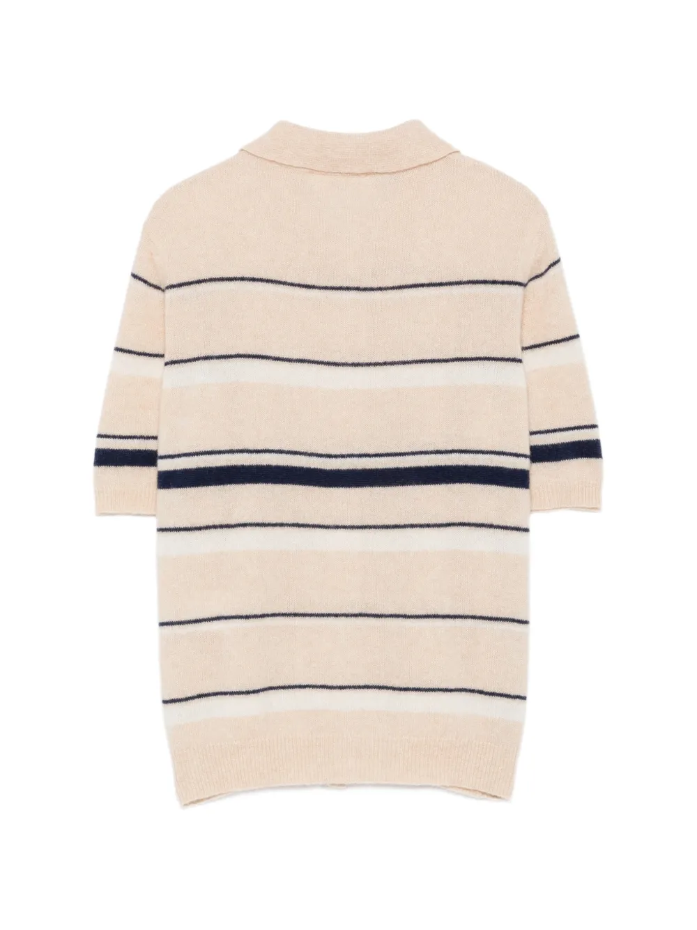 Roberto Collina striped short-sleeve knitted shirt Beige