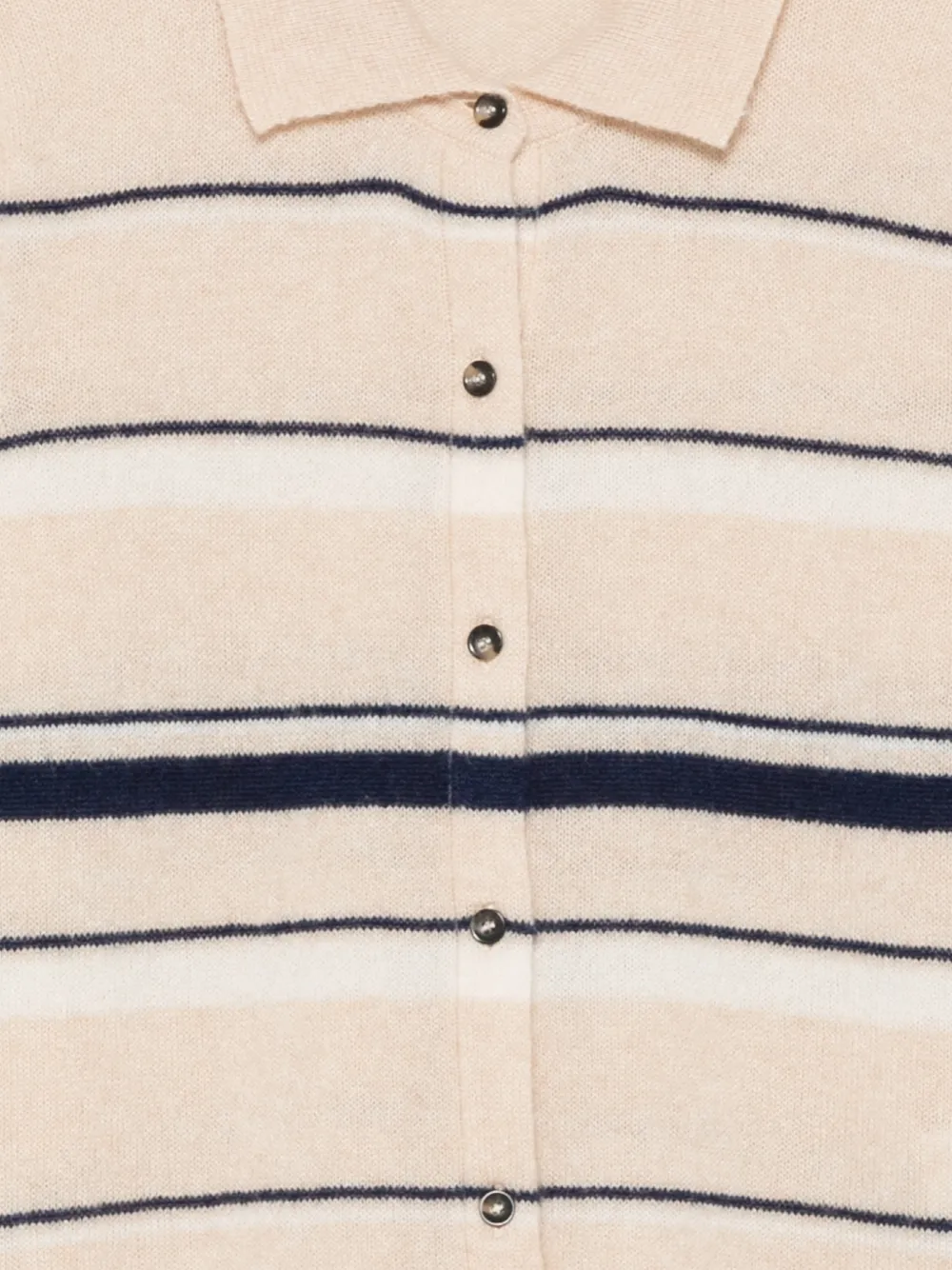 Roberto Collina striped short-sleeve knitted shirt Beige