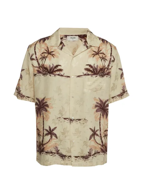 Celine Pre-Owned Hawaiian palm-tree print shirt
