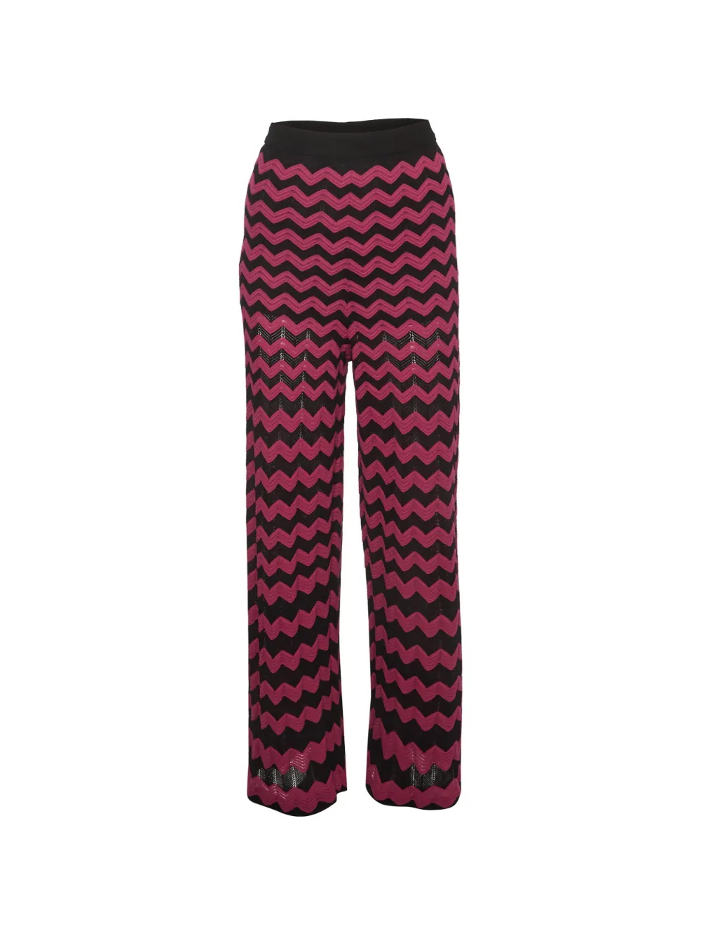 Missoni Pre-Owned Pantaloni in maglia pointelle con motivo chevron - Nero