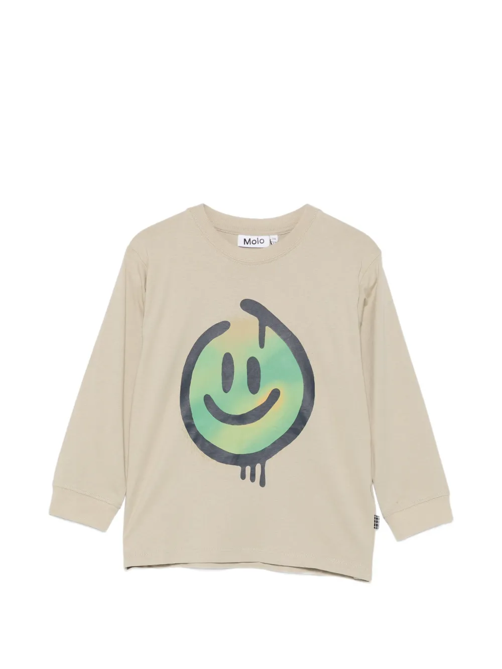 Molo Rube smiley-print long-sleeve T-shirt - Toni neutri
