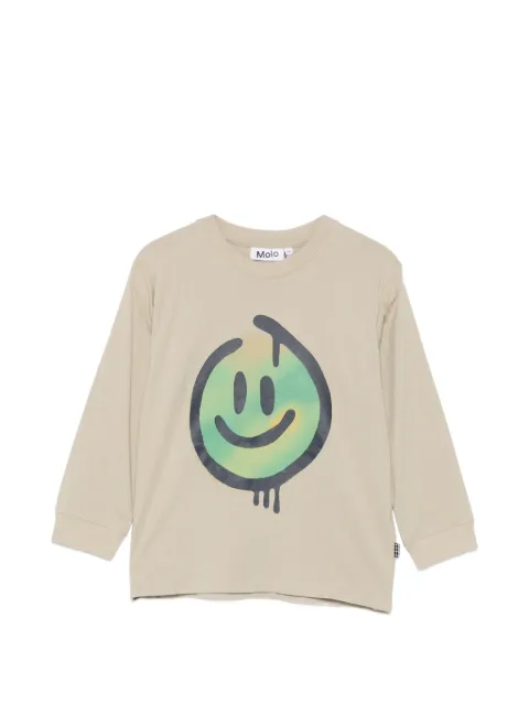 Molo camiseta Reniza con estampado de carita sonriente de manga larga