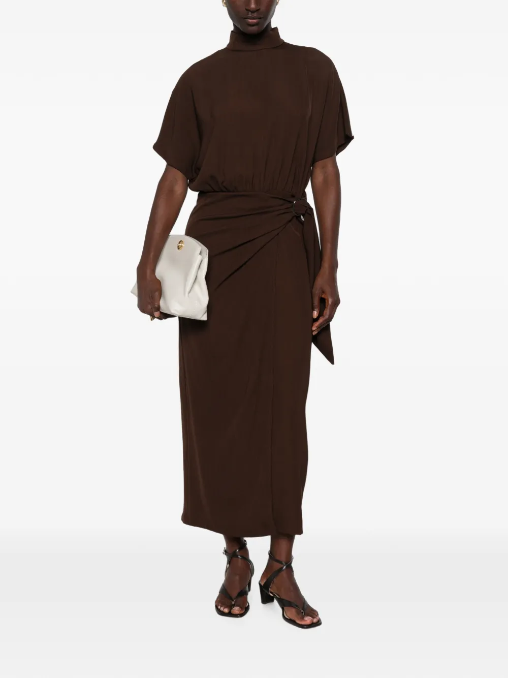RAME draped mock-neck midi dress