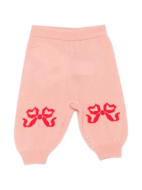 Molo Solana bow-intarsia knitted trousers