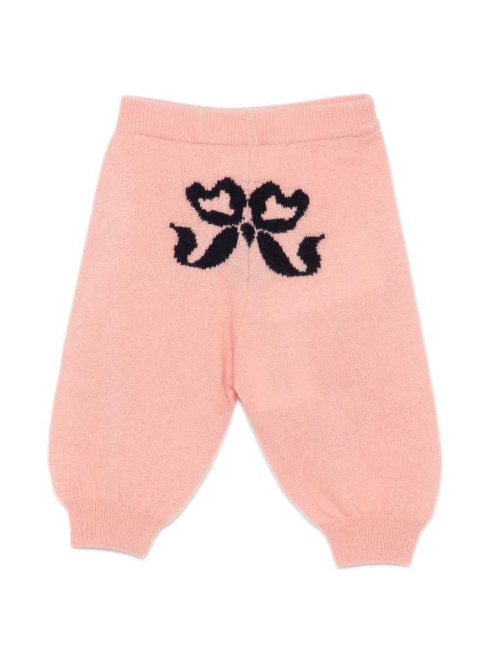Molo Solana gebreide broek met strik-intarsia Roze