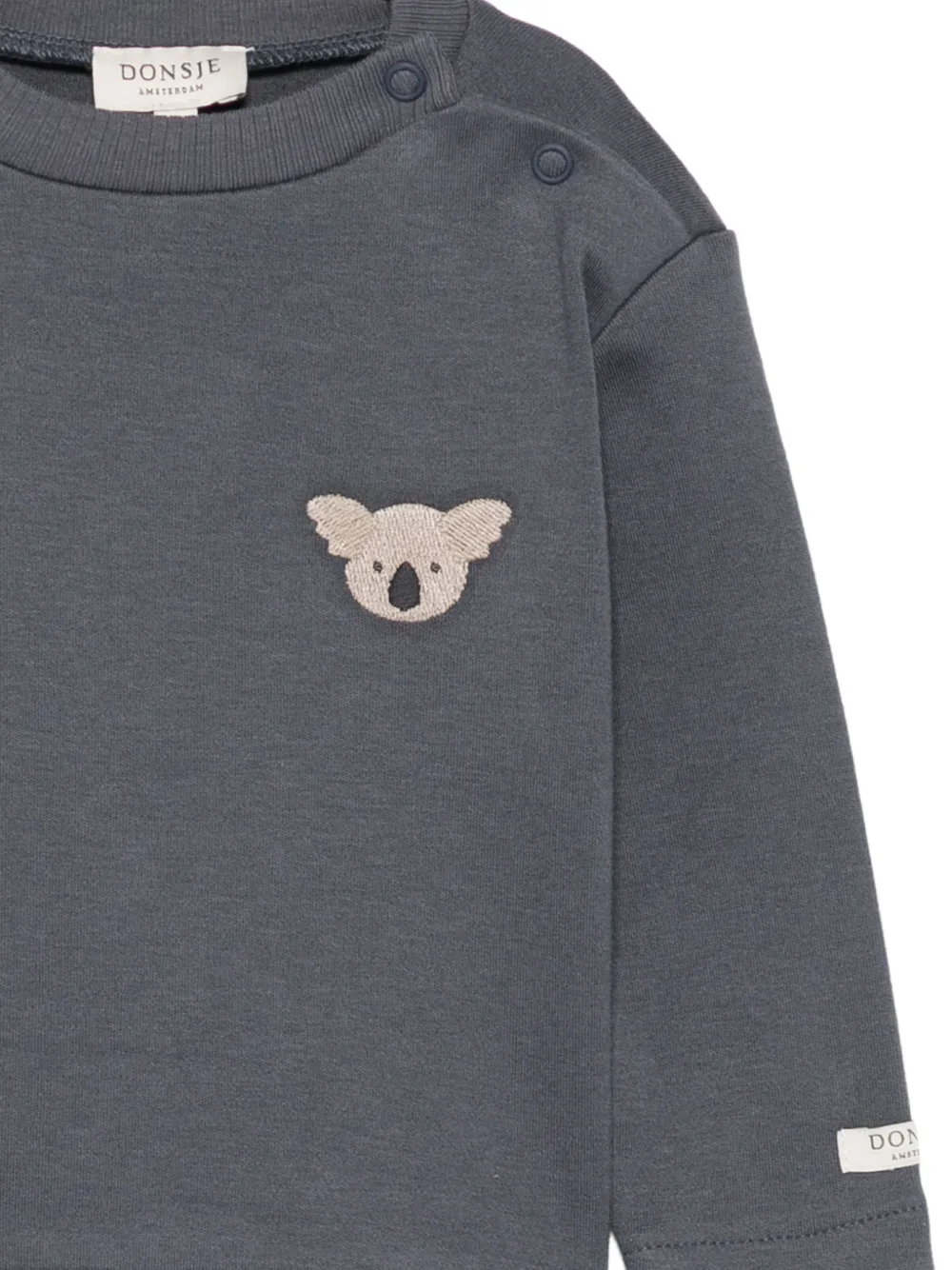 Donsje Jorijn sweater met koala-patchwork Blauw