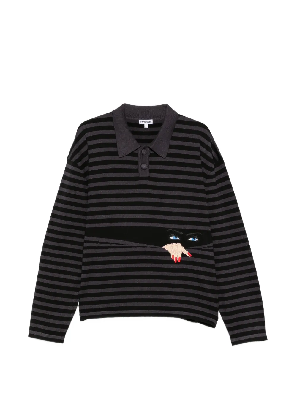 House of errors striped embroidered-motif sweater