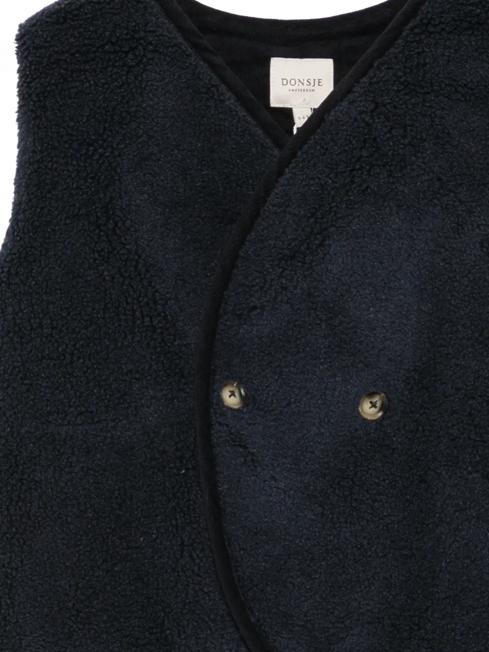 Donsje Monty double-breasted fleece gilet Blauw