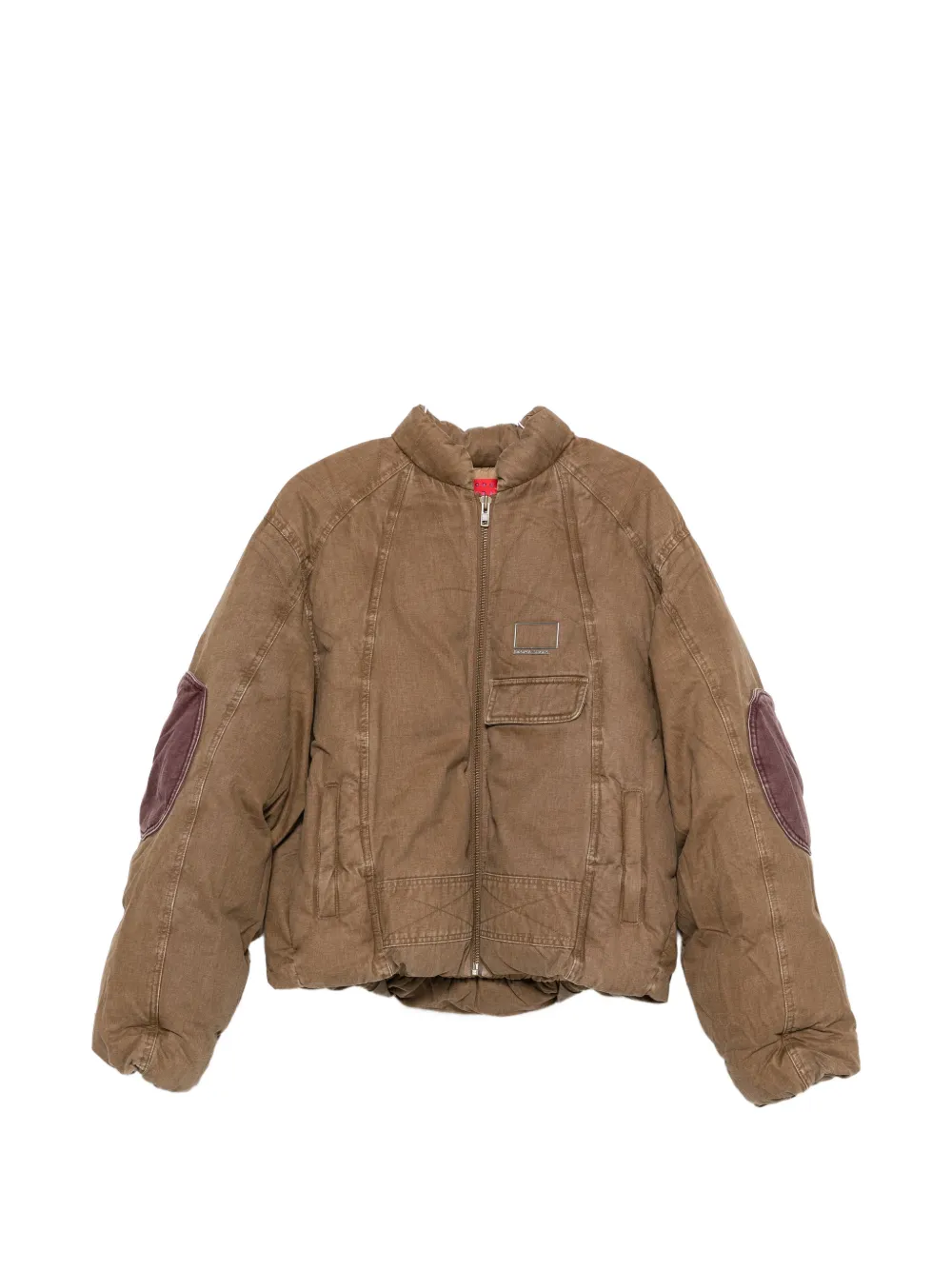 KidSuper portrait-print padded jacket - Marrone