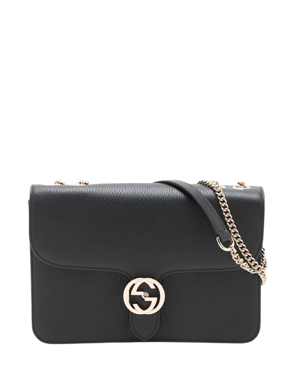 Gucci Pre-Owned 2016-2026 Medium Dollar Calfskin Interlocking G crossbody bag - Nero
