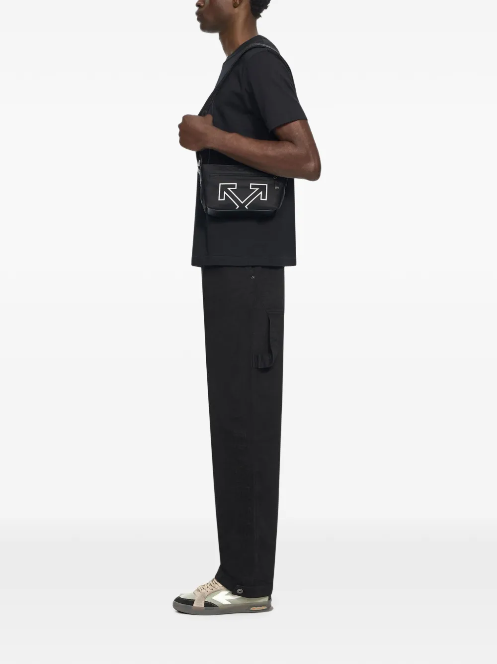 Off-White Messengertas met pijlprint Zwart
