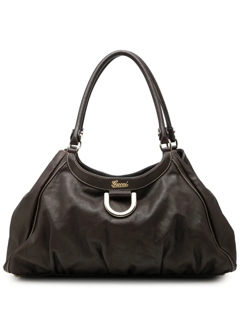 Gucci Pre-Owned 2000-2015 Large Calfskin Abbey D Ring shoulder bag - Marrone