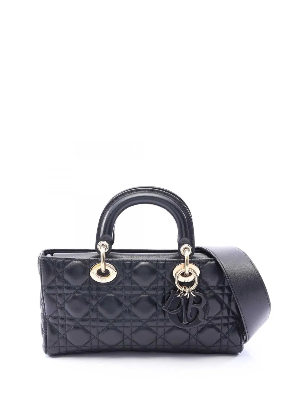 Christian Dior Pre-Owned 2010-2026 mittelgroße Cannage Lady D-Joy Satchel-Tasche - Schwarz