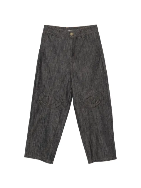 House of errors eye-patchwork wide-leg jeans