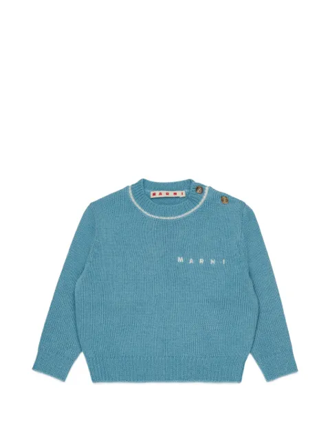 Marni Kids logo-embroidered button-detail sweater