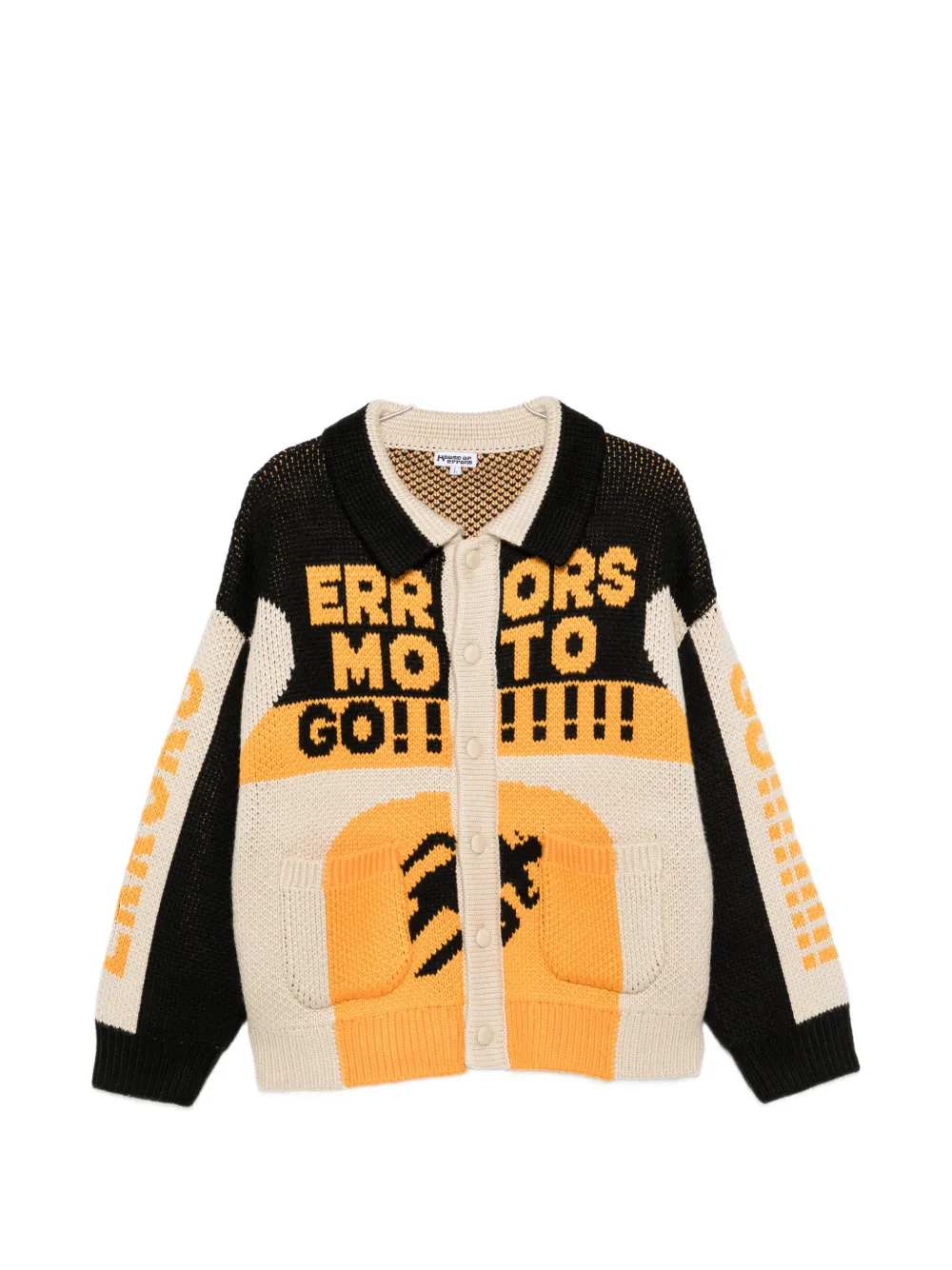House of errors logo-intarsia knitted cardigan