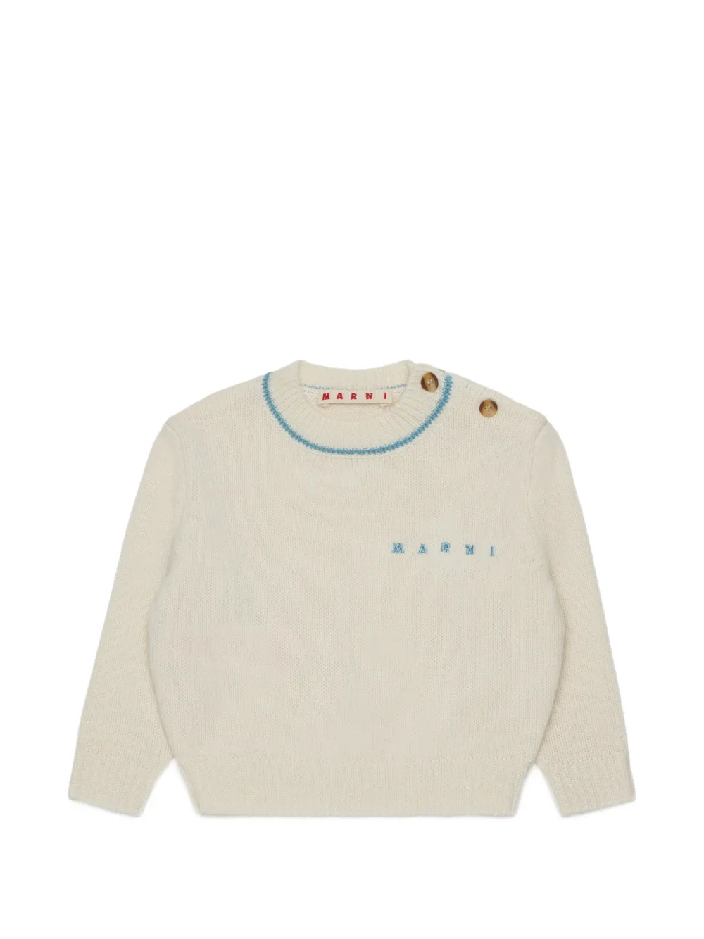 Marni Kids logo-embroidered sweater - Toni neutri