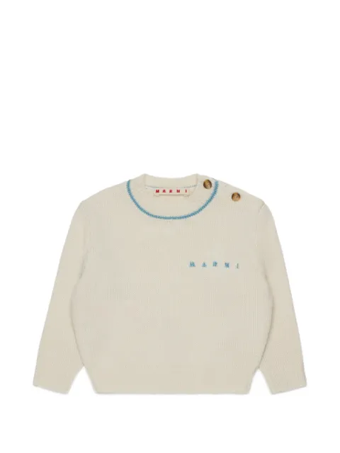 Marni Kids logo-embroidered sweater
