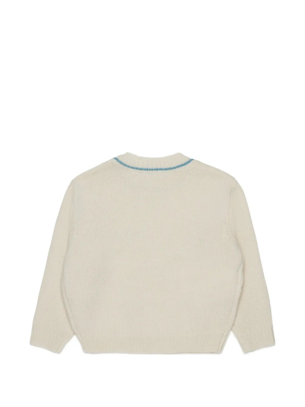 Marni Kids Trui met knopen op de schouders en geborduurd logo Beige