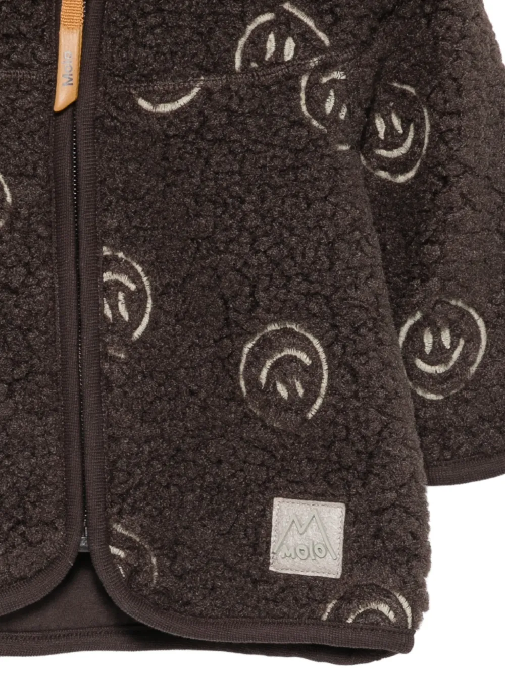 Molo Ummi fleece jack met smiley-print Bruin