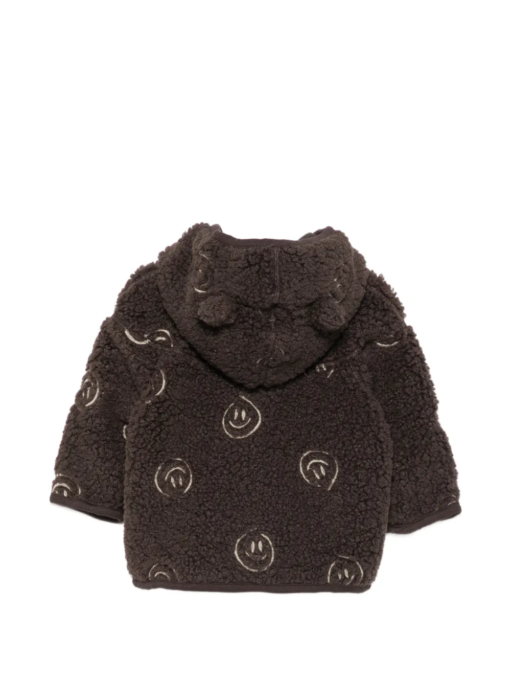 Molo Ummi fleece jack met smiley-print Bruin