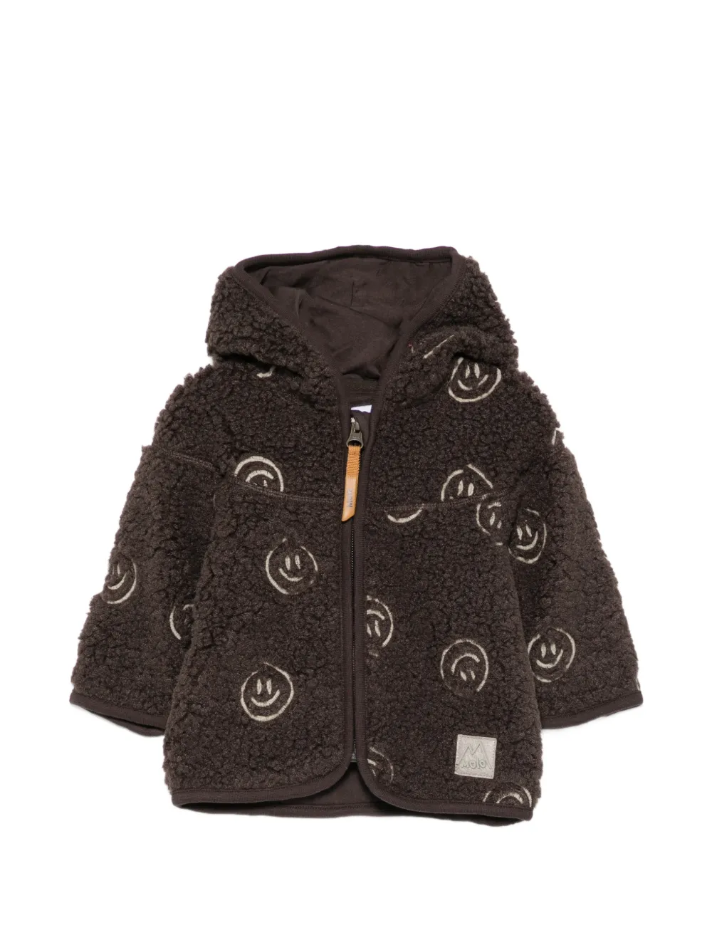 Molo Ummi smiley-print fleece jacket - Marrone