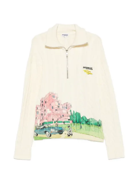 House of errors cable-knit graphic-print sweater