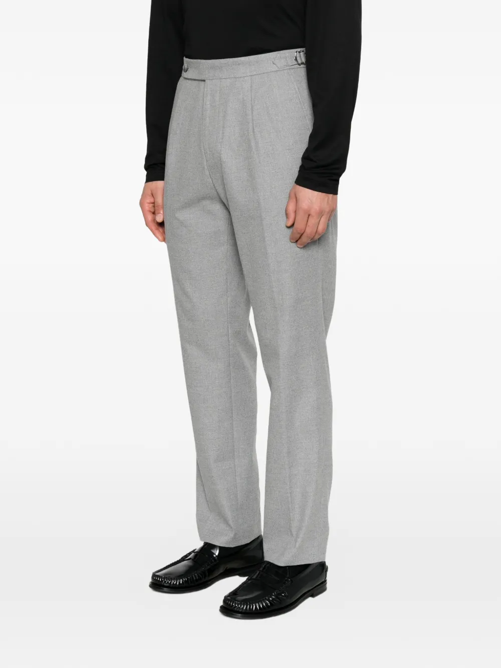 BOSS Pantalon met toelopende pijpen en patroon in Italiaans-katoenen Grijs